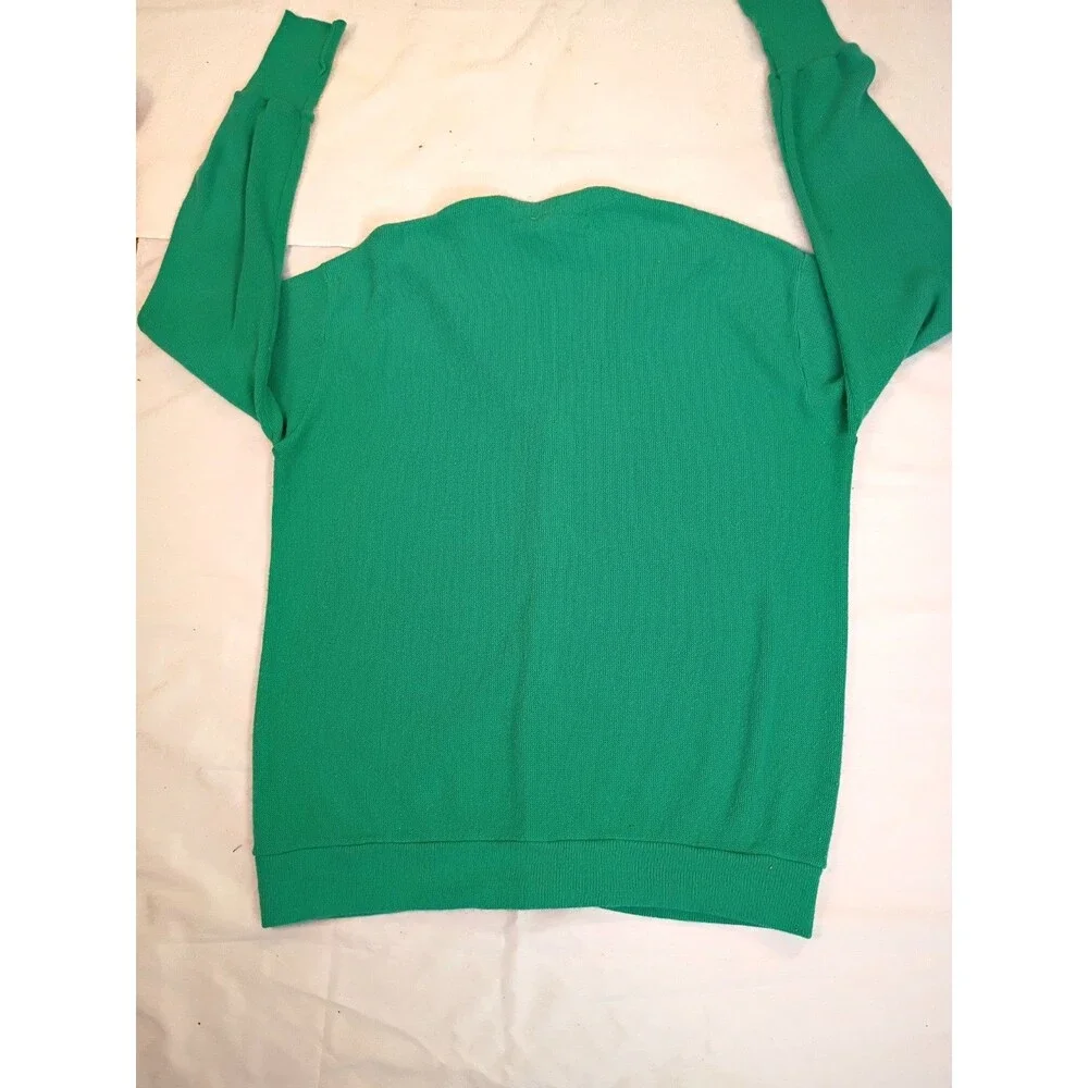 Vintage Arnold Palmer Grandpa Golf Knit Sweater USA X- Large Button Down Green